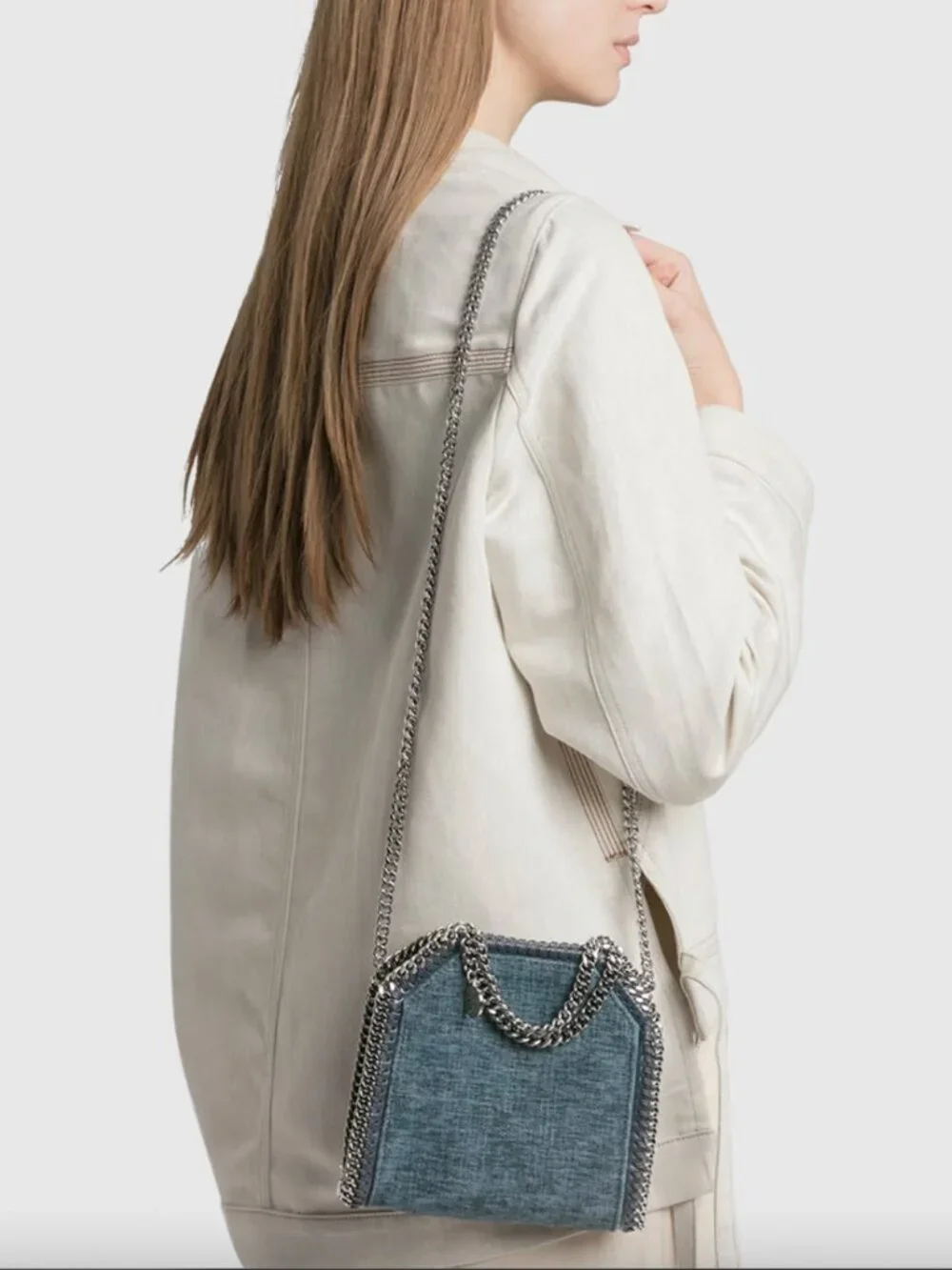 Stella McCartney Falabella Tiny Tote Bag - Blue Denim